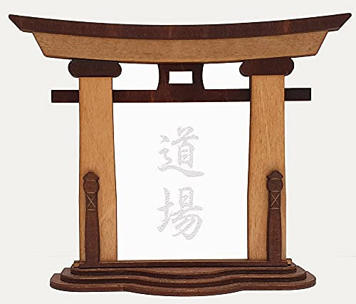 Tanno Design® Japan Torii Tor Hisa mit Kanji 38 - Dojo - Japanisches Standbild birnbaum/nussbraun