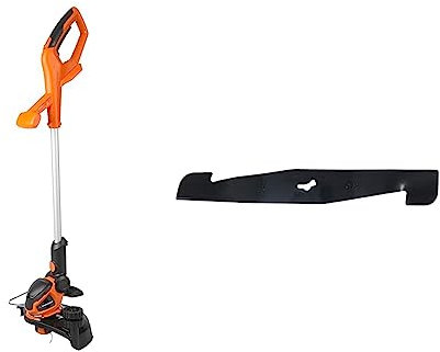 Yard Force 40 V 30 cm Cordless Grass Trimmer with Adjustable Head, Plant Guard and Wheel Support LT G30W - Battery and Charger not included, black/orange & Blade for CORDLESS LAWNMOWERS