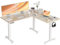 Claiks Eckschreibtisch Höhenverstellbar 160x140cm mit Dual-Motor, L Form Höhenverstellbarer Schreibtisch auf Rollen, L-förmiger Schreibtisch, Beige