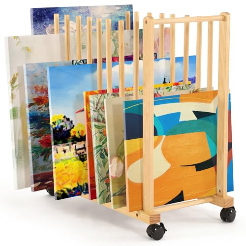 VISWIN Art Storage Rack, Art Canvas Storage, Canvas Boards Rack Art Storage mit Handle & Caster Wheels für Zeichnung Board, Panel, Papier-Pad für Kunststudios, Kunstwerke, Galerie