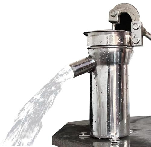 HYYKEJI Handdruck-Brunnenpumpe, Handpumpe aus Edelstahl, kompakt und leicht, mühelose Saugpumpe, für Hausgärten und Meeresanwendungen