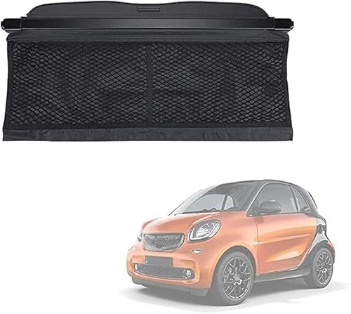 ZzQyy Ausziehbar Kofferraum Schutz Abdeckung Laderaumabdeckung für Smart 451 Fortwo 2009-2014 453 Fortwo 2015-2019, Kofferraumabdeckung Schutz Rollo, Auto Interieurleisten ZubehöR