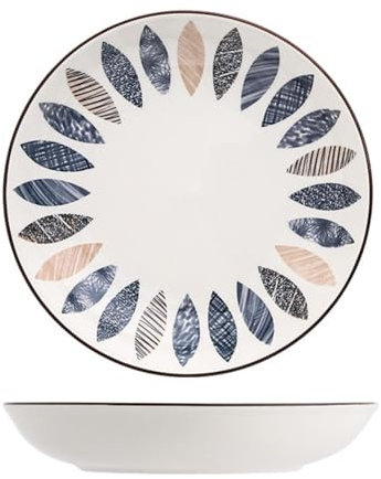 HHFLRAWA Platos llanos de cerámica, platos de pasta de porcelana de 8 pulgadas, plato de ensalada, platos de postre, platos de cerámica decorativos, platos de porcelana para aperitivos, aperitivos,