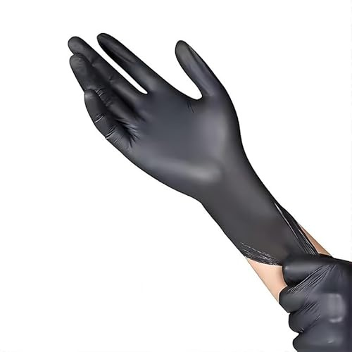 Guanti monouso in nitrile da 10-100 pezzi, senza polvere, lattice, for cucinare, pulire la casa, cucina, tatuaggi, manutenzione dell'auto(10pcs,S)