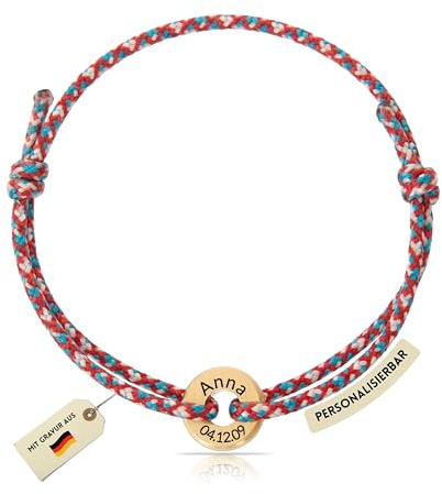 Made by Nami Personalisierte Geschenke für Herren Personalisiertes Armband Damen Herren Geschenk Freund Freundschaftsarmbänder mit Gravur Taufe Valentinstag Weihnachten
