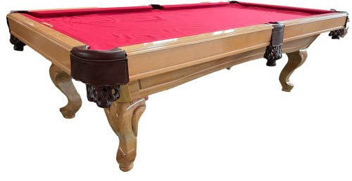 Kunibert 8 fot biljardbord tunierpoolbillard poolbillard modell Webster färg: Natur tygfärg röd pool biljard med 3 cm tjocka skifferplattor mått: 254 x 142 cm