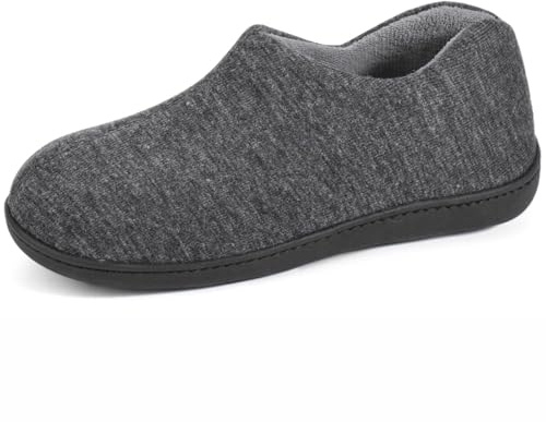 ULTRAIDEAS Chaussons Femme Hiver en Mousse à Mémoire Pantoufles Femmes Chaudes avec Doublure Laine Coton Mélangé Femme Semelle Antidérapante pour Intérieur et Extérieur, Gris, 40 EU