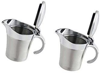 HomeDecTime 2 x Doppelwandig Soßen Schüssel Edelstahl Thermo Soßenkanne