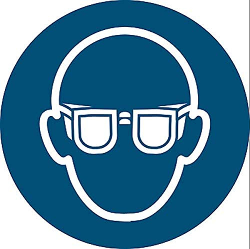 Aufkleber Gebotszeichen Augenschutz Sicherheitsschild ISO 7010 ASR blau 200mm von MBS-FIRE