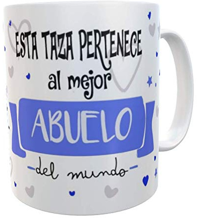 SAQUITOMAGICO Taza Personalizada con Mensaje Divertido | Regalo Original para Abuelo Especial | Taza de Cerámica Resistente 350 ml | Diseño Único para Disfrutar Momentos con Cariño y Humor