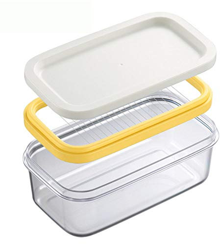 Mantequillera, recipiente para cortar mantequilla con tapa, caja de almacenamiento sellada transparente, plástico
