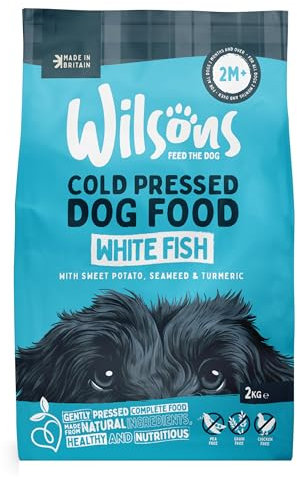 Wilsons White Fish Cold Pressed Dog Food Natural Gentle Protein Omega 3 Diet - 2kg Bag