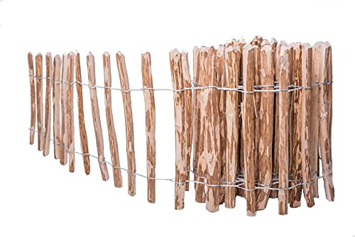 Staketenzaun Gartenzaun Holzzaun Zaunlatte Kastanienzaun imprägniert 50 90 120cm Perfekt als Gartenzaun Roll-Steckzaun