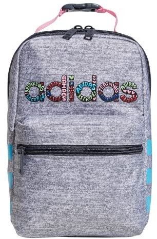 adidas Unisex Santiago Lunchtasche, Isolierte Schule Lebensmittelbehälter Box Auslauf, Jersey Grey/Signal Cyan Blue/Bliss Pink/2.0, Einheitsgröße, Unisex Santiago Lunchtasche, isoliert, für die