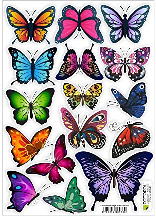 Schmetterlinge Aufkleber Set - Wandsticker - Wandtattoo, Aufkleber selbstklebend zum Basteln, Dekorieren und Verzieren - für Hochzeit Einladungen, Geburtstagskarte