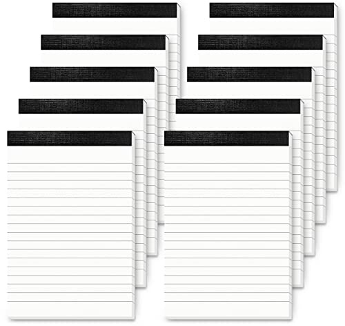 10 Pack A6 Notepad Small Lined Writing Notepads 4 x 6 Inch Memo Pads Refills Paper Tear off Note Pads A6 Scratch Pads Server Writing Pad Small Notebook with 30 sheets in Each Pad for School Office