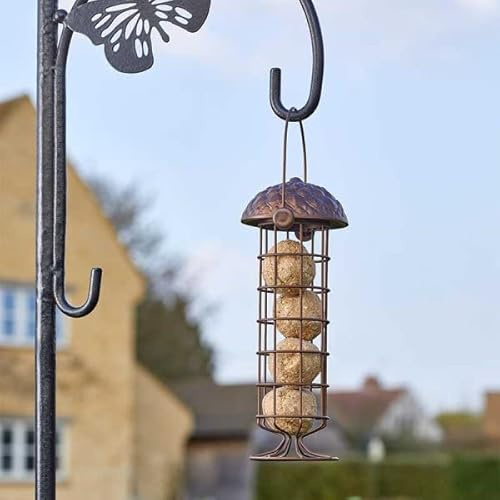 Garden Mile 26 cm Eichel-Vogelfutterstation zum Aufhängen, Käfig-Vogelfutterstation, geeignet für Vogelsamen, Erdnüsse, Talgbälle, Futterstation für Futterstation (Talgkugel-Futterstation)
