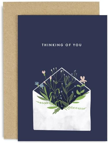 Old English Co. Floral English Co. Thinking of You Karte für Sie – Blumen-Trauerkarte für Freunde und Familie – Kondolenzen, Besserung, Karte für Damen und Herren | Innenseite blanko mit Umschlag