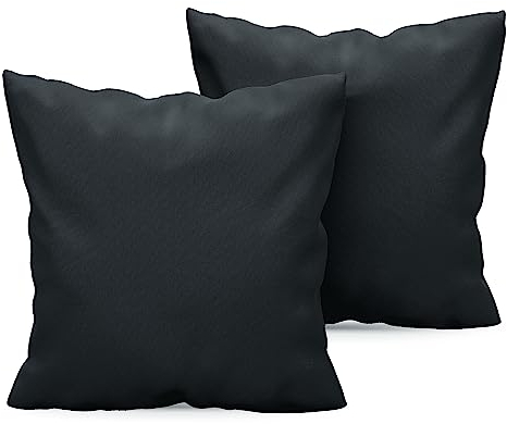 Kissenbezug 80x80 Dunkelgrau 2er Set Mikrofaser Oeko-TEX Zertifiziert Dreamzie - Kopfkissenbezug 80x80 Weich