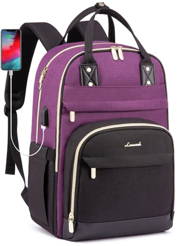 LOVEVOOK Laptop Backpack 17 inch, Large Rucksack Bag for Women with USB Port, Waterproof Stylish Computer Bags Ladies Back pack Womans for School Work Travel Student Teacher
