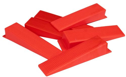 TekTools Plastic Tile Levelling Wedges - Reusable Tile Leveler Wedges for Floor Tiles and Wall Tiles, Tile Laying Aid Wedges, Ceramic Tile and Stone Installation - Set of 100