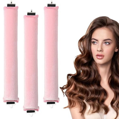 3 Pcs Heatless Hair Curler, Arricciacapelli Durante la Notte, Ricci Senza Calore con Ganci, Riccioli Senza Calore, Riccioli Grandi, per la Maggior Parte Tipi di Capelli, Capelli Lunghi e Corti