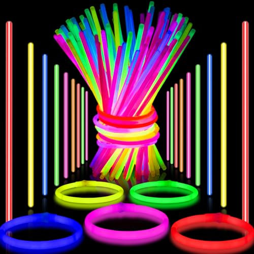 Christmas Decorations,Segotendy 100 Christmas Glow Sticks,232pcs Glowstick Party Pack for Adult Children,Party Bag Fillers with Neon Bracelets,Glow in Dark Party Supply for Birthday New Year Eve Gift