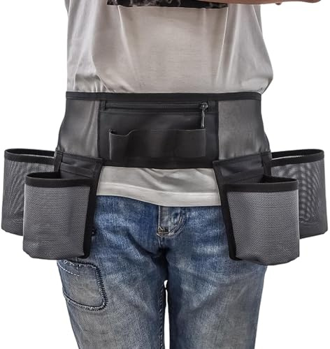 Ceinture Avec Poches Ceinture À Outils De Nettoyage Avec 4 Poches Et 3 Fentes Élastiques,Tablier De Taille Avec Poches,pochette De Ceinture Pour Sac À Outils De Taille,