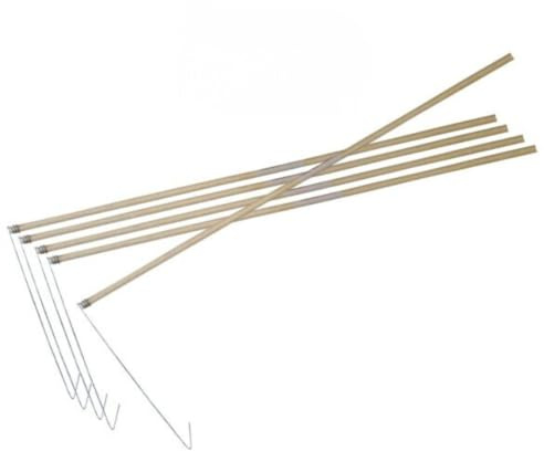 Prell Laternenstäbe aus Holz, D:6 mm L:60 cm, 50 Stück, mit verzinkter Drahtaufhängung