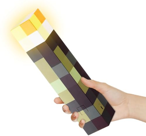 EUBSWA Lampe Fackel Wandlampe Gelb 28cm, Nachtlampe Wiederaufladbare LED Lichter Hand/Wandhalterung Beleuchtung Geschenke für Kinder