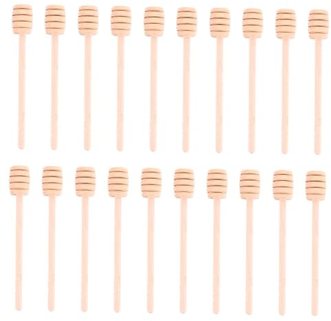 CIYODO Juego de 20 Varillas para Mezclar Miel Agitador de Madera para Miel Jarabe Mermelada para El Desayuno Y El Té