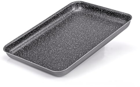 ALLUFLON Tradition Italia Plat à pâtisserie basse antiadhésif 40 x 28 cm, aluminium, 100% fabriqué en Italie, Gris