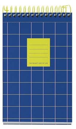Miquelrius - Notizbuch A6 (105 x 148 mm), 120 Blatt kariert 70 g/m², fester Kartoneinband, 4 Farbbänder, Spiralbindung, ohne Bohren, kariertes Notizbuch, schönes Schreibwaren, Blue Bright