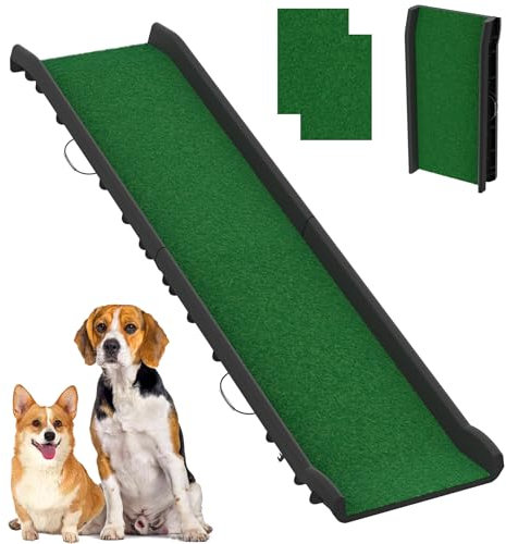 SUBTLETY 156 x 40 x 9 cm rampas de plástico plegables para mascotas, rampas de seguridad antideslizantes, escaleras para perros, capacidad de carga máx. 90 kg, escalones para coche, piscina, caravana