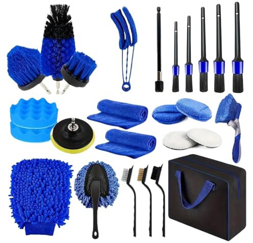 Kit de limpieza de coche, limpiador de coche, accesorios de limpieza de vehículos, portátil, multifuncional, kit de herramientas para el mantenimiento de vehículos de parabrisas