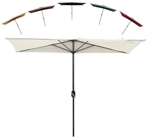 ZYXQQJ Balkonschirm Halbrunder/Rechteckiger Wandschirm Wasserdicht Sonnenschutz Halbschirm 250X130cm Markt Garten Wand Sonnenschirm(Off-White)