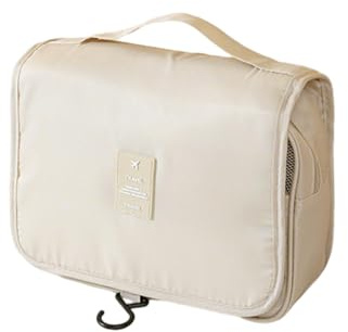 Vbvbip Trousse de toilette de voyage pliable – Organiseur de cosmétiques étanche à suspendre avec panneau transparent, trousse de maquillage portable pour la douche et l'avion