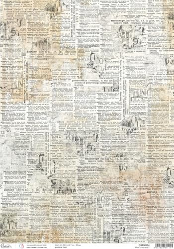 Ciao Bella Motiv-Strohseiden News DIN-A3 Bastelarbeiten Strohseide Decopatch Naturpapier Decoupage Seidenpapier Journaling Scrapbook