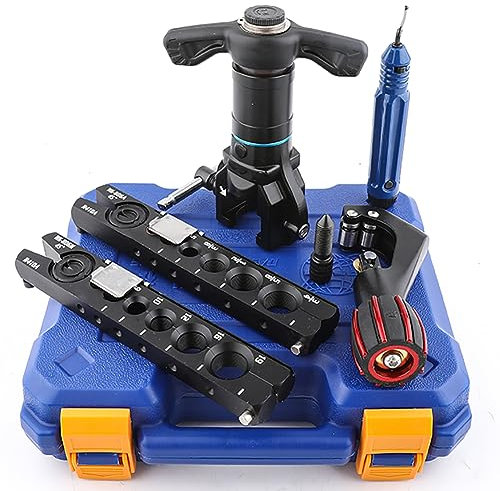 Kit di strumenti per svasatura tubi HVAC con tagliatubi e sbavatore, trapano manuale ed elettrico, compatibile per l'espansione dei tubi in rame