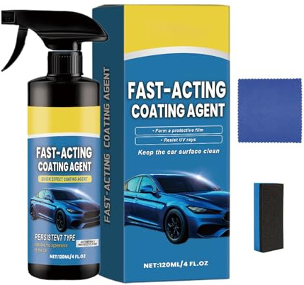 Spray Revêtement Voiture - Kit de Spray de Polissage de Protection de Peinture Auto 120ml - Nettoyant Restaurateur Automobile pour Protection et Restauration