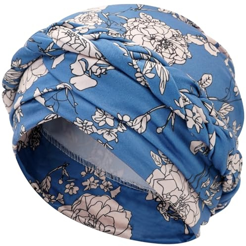 LIMHOO Damen Turban mit vorgebundenem Zopf Boho Kopftuch Haube für Chemotherapie Haarausfall