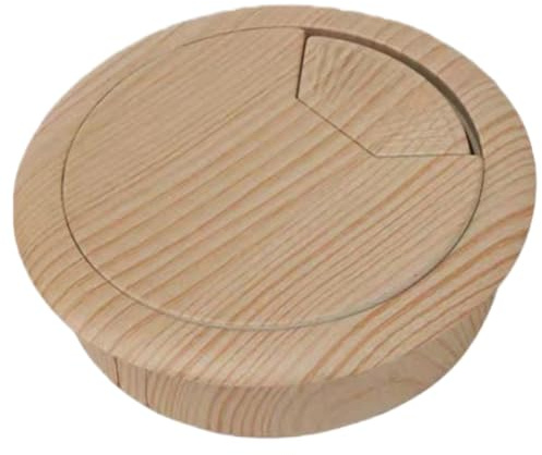 Wood Grain Cable Hole Cover, 50/53/60mm Round Desk Grommet for PC Computer Table, Plastic Wire Organizer, 2 Pcs(Light Wood Grain Color,53mm)