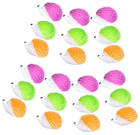 Mikinona 21 Pièces Miniature Figurines Hérisson Résine Décor Jardin de Fées Micro Paysage Accessoires Animaux Miniatures pour DIY Ornements Colorés Orange Vert