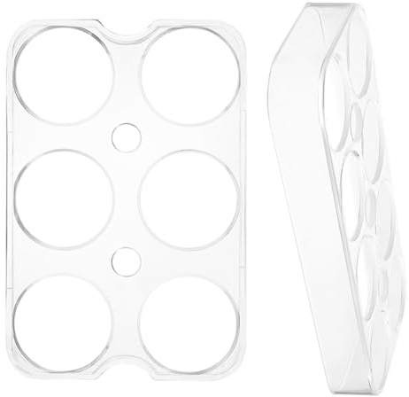 PAMINGONO Portauova per Frigorifero 2 Pezzi da 6 e 8 Tazze in Silicone Antiscivolo Contenitore Organizzatore per Conservazione Uova per Porta Laterale Frigo e Campeggio