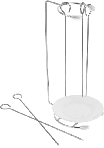 VALICLUD Supporto per Kebab in Acciaio Inox Resistente, Porta Spiedini per Barbecue con 5 Aghi, Scaffali Sospesi Portatili per Grigliate All’aperto e Campeggio