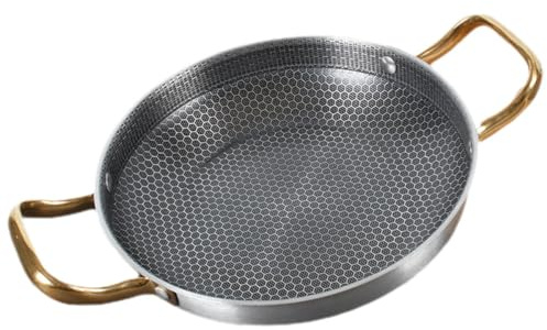 SWETRACE Padella in Acciaio Inossidabile a Nido d Ape per Crostacei e Frutti di Mare, Pentola Resistente Agli Urti Manico Ergonomico per Cucina Quotidiana