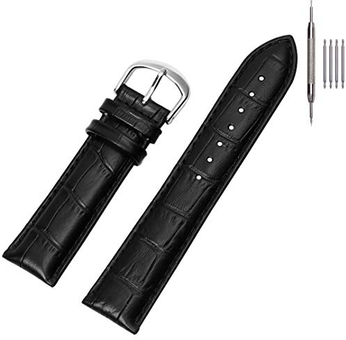 EACHE Krokodil-Design Leder Uhrenarmband für Herren Damen, 12-24mm | Wasserfestes Futter, vierlagiger Aufbau, feine Nähte, Werkzeug & Federstege inklusive, Business & Alltag