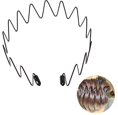 Bandeau de Dos Lissé pour Hommes, Sports de Plein Air Bande de Cheveux en Queue de Cochon/Pas de Peinture Décollée Pince à Boucle Métallique pour Cheveux Longs, Tresse et Autres Styles de Cheveux