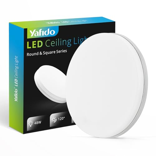 Yafido LED Taklampa Ultratunn 48W 4320lm Takljus Takbelysning 4500K Neutral vit LED Belysning för Sovrum Korridor Balkong Hall Ø30cm