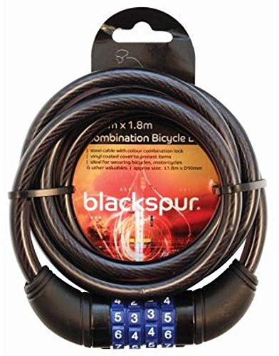Gadget Zone UK® 1.8m Re-Settable 4 Digit Combination Bike Lock | Heavy Duty Steel Spiral Cable Lock with PVC Cable Cover - Ideal to Secure Bike, Motorbike, Cycles